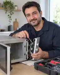 Mikrodalga Fırın onarımı yapan temsili teknisyen